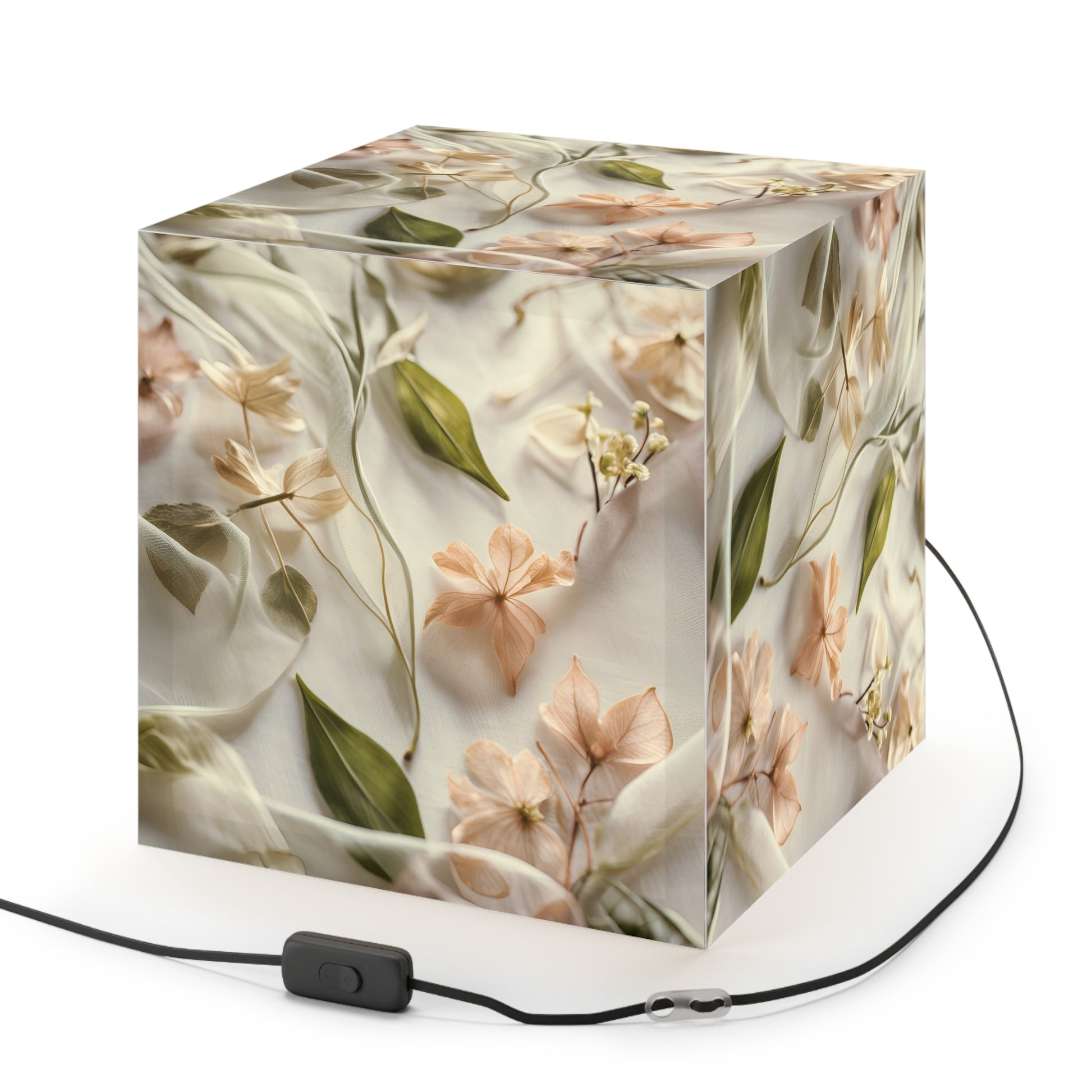 Botanical Elegance Light Cube Lamp Box