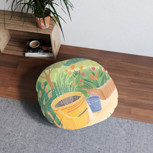 Rain Garden Tufted Floor Pillow