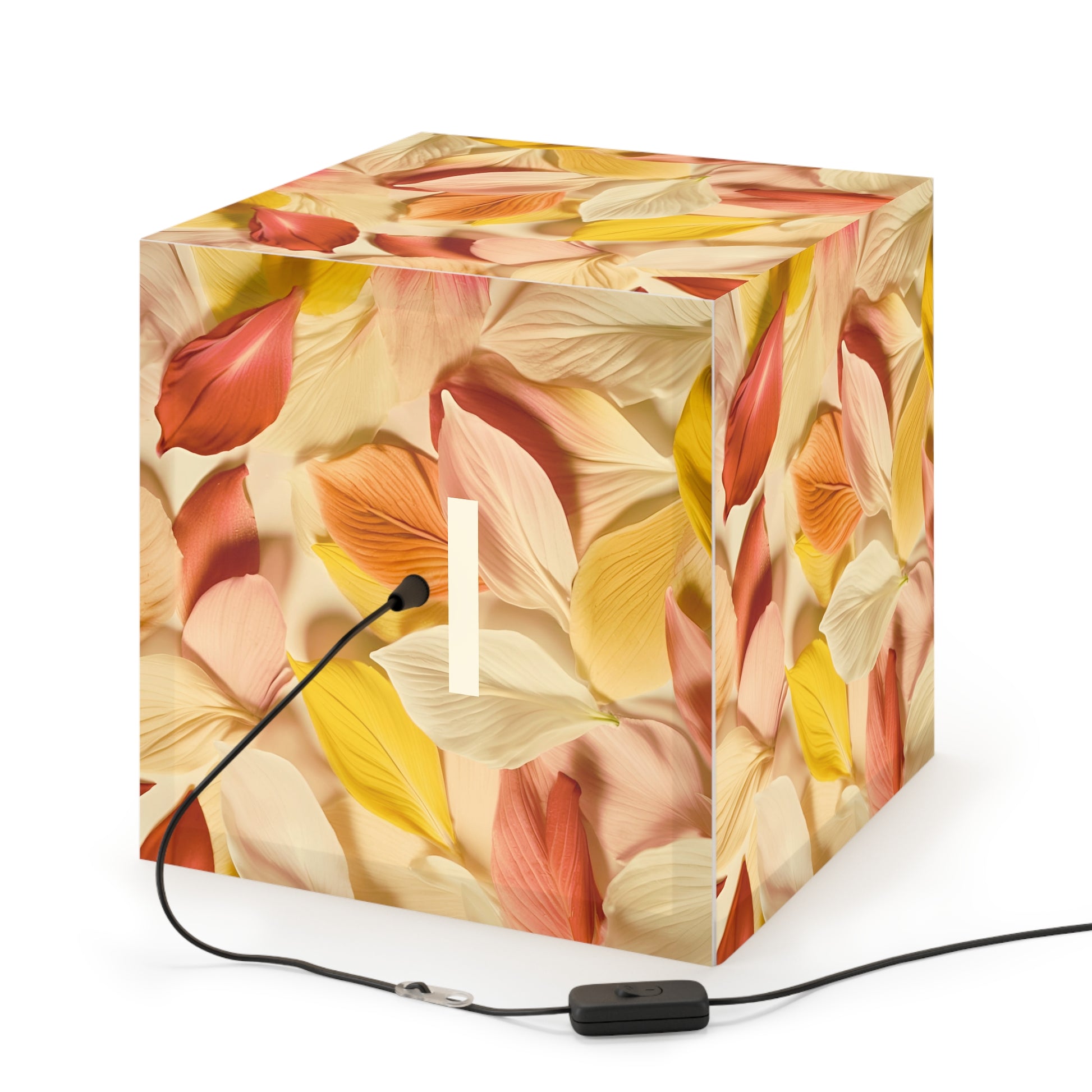Textured Petals Light Cube Lamp Box