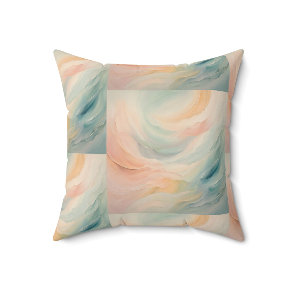Ethereal Waves Faux Suede Square Pillow