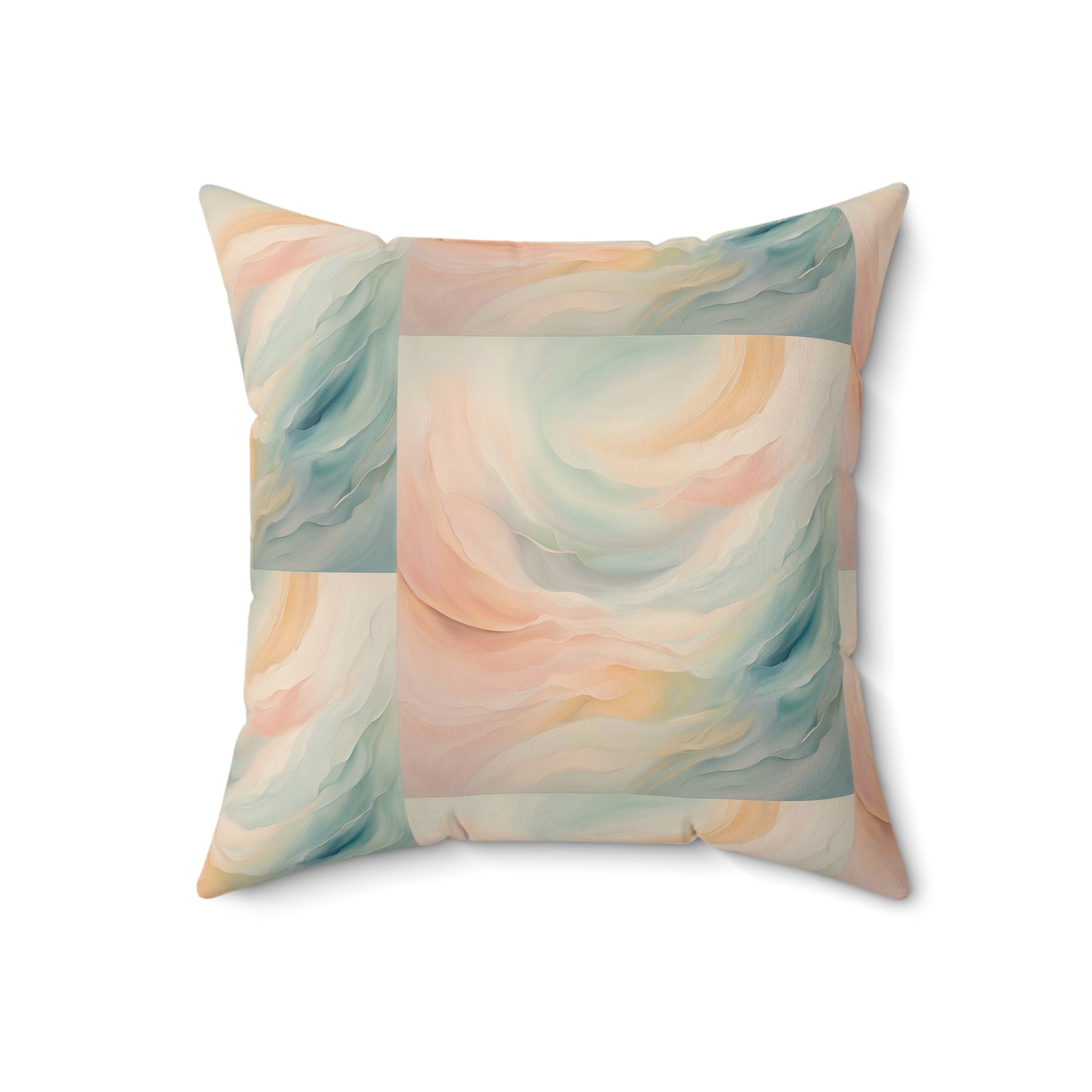 Ethereal Waves Faux Suede Square Pillow