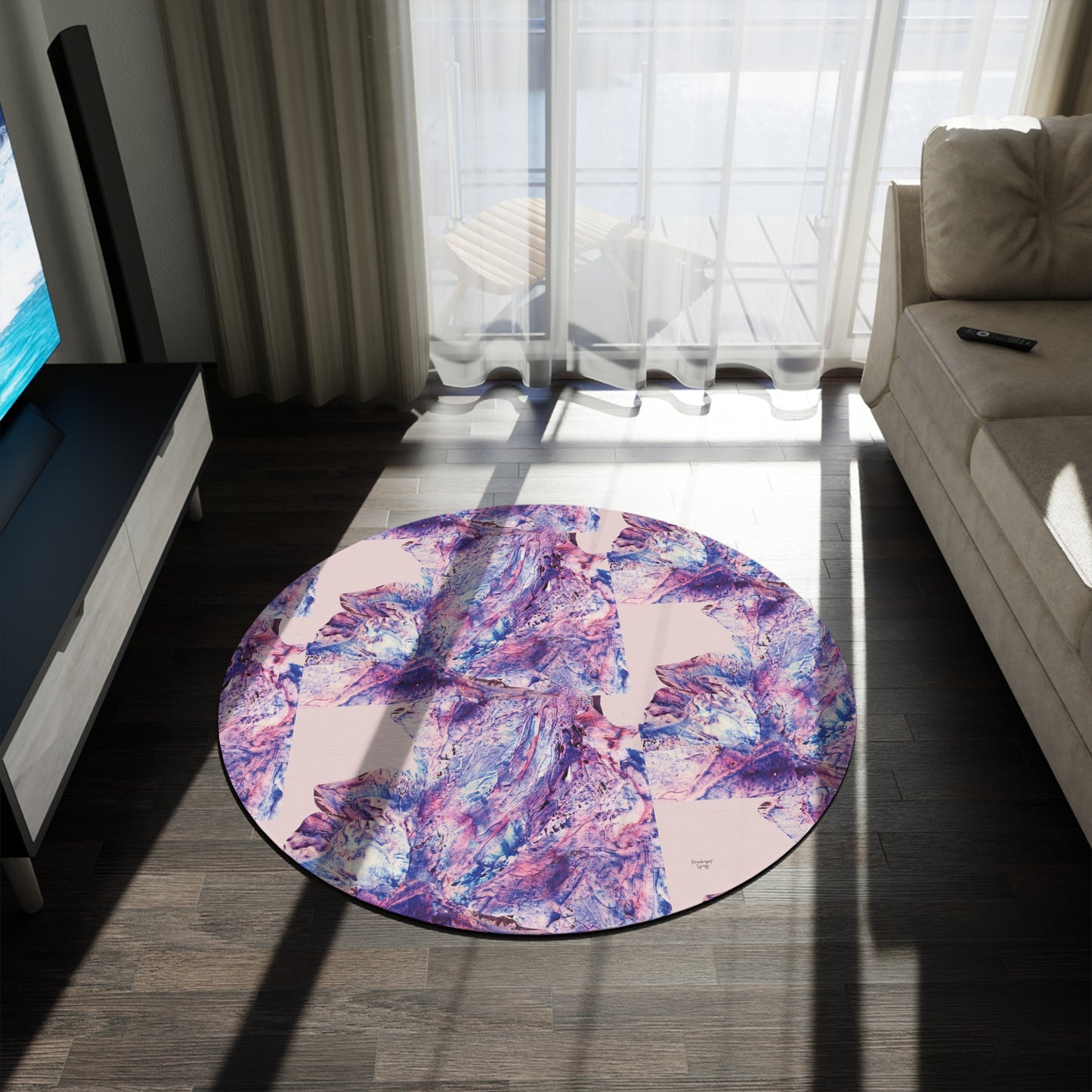 Butterfly by Lu Meng Round Rug