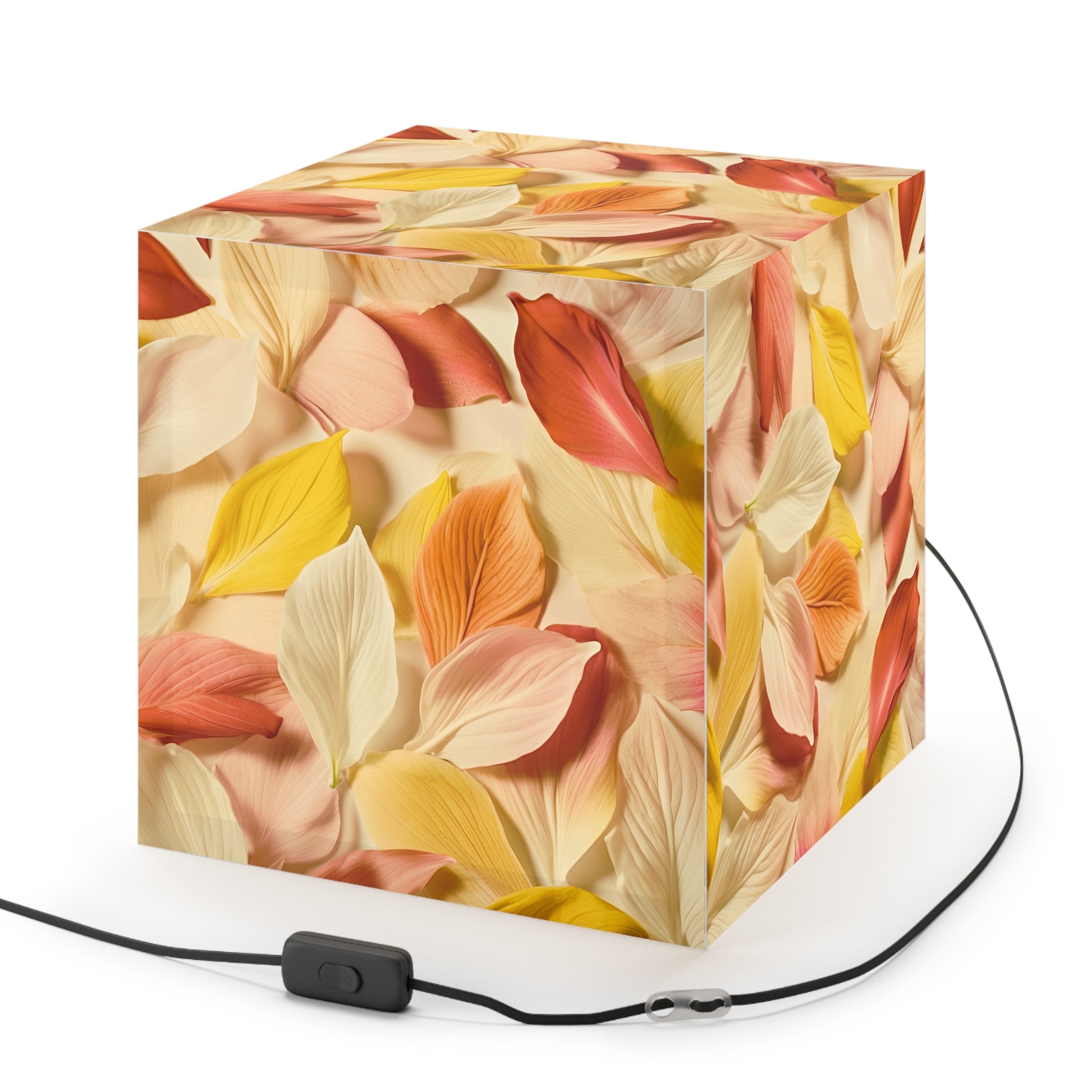 Textured Petals Light Cube Lamp Box