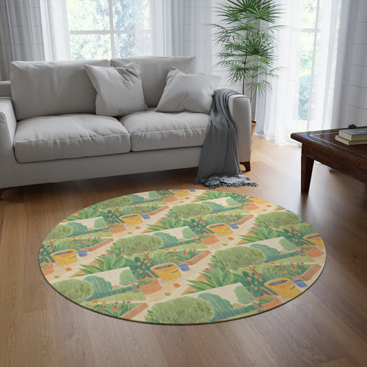 Rain Garden Round Rug