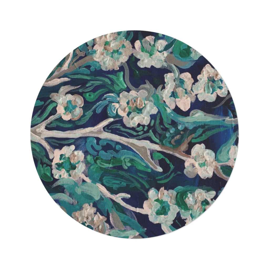 Flowers at Water by Almendrohome Round Rug