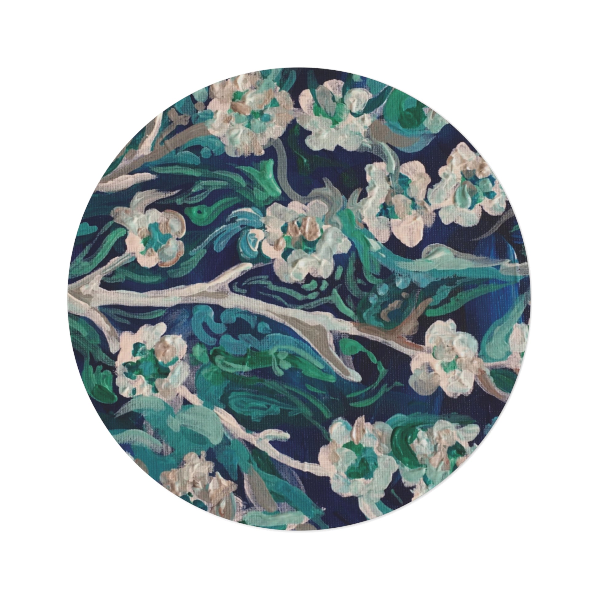 Flowers at Water by Almendrohome Round Rug