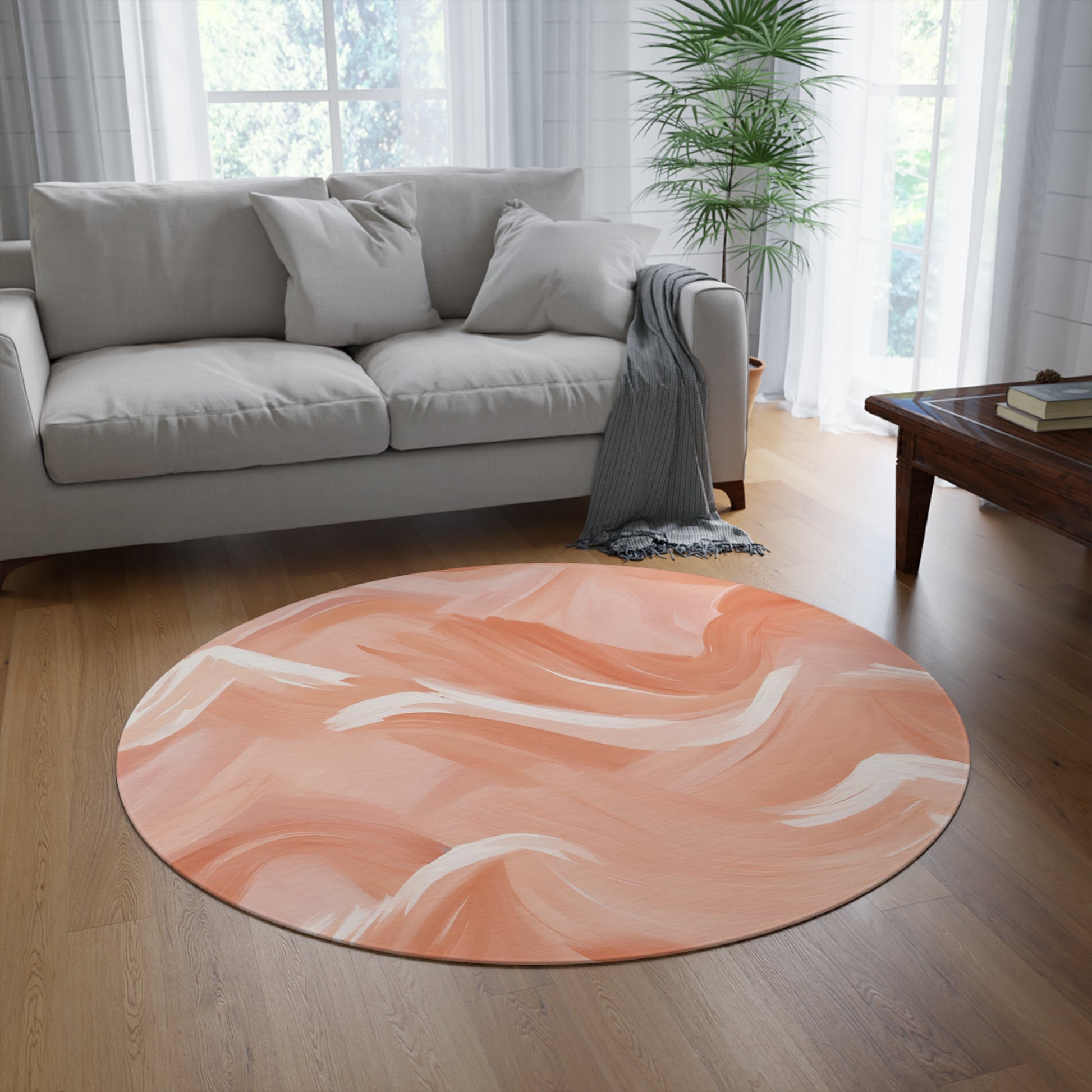 Dusk Brushstrokes Round Rug
