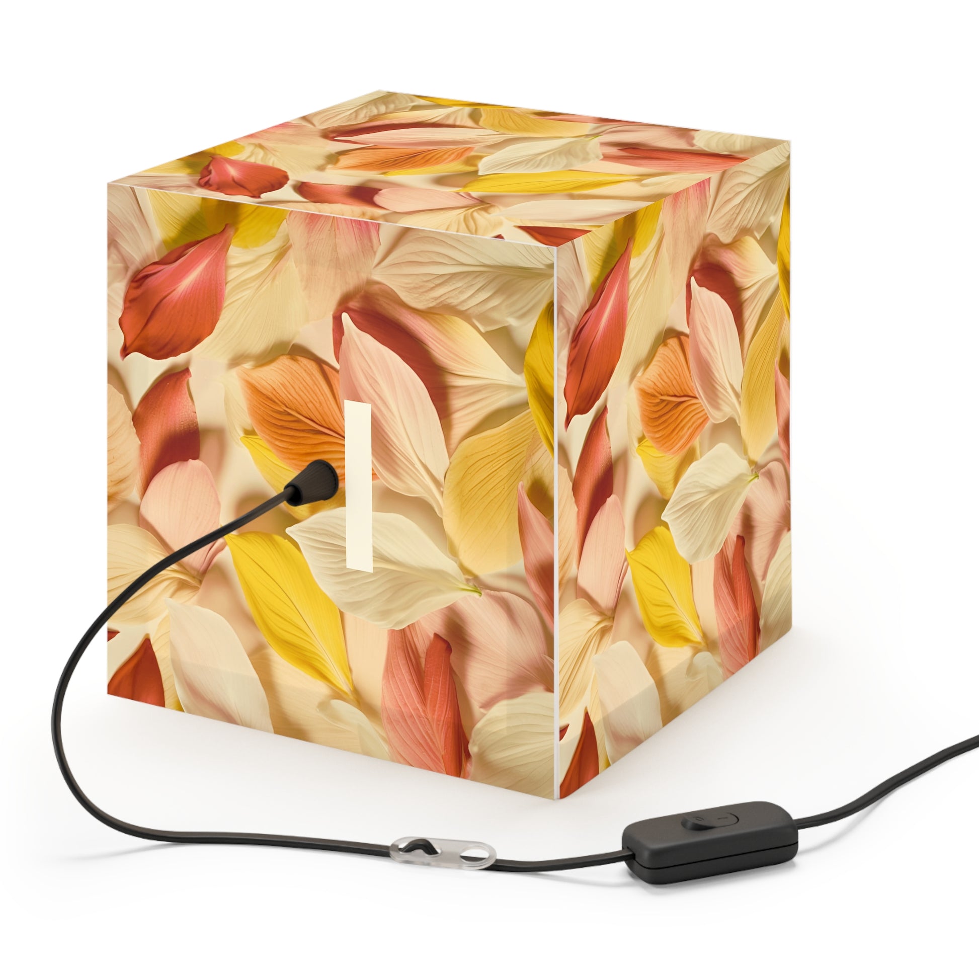 Textured Petals Light Cube Lamp Box