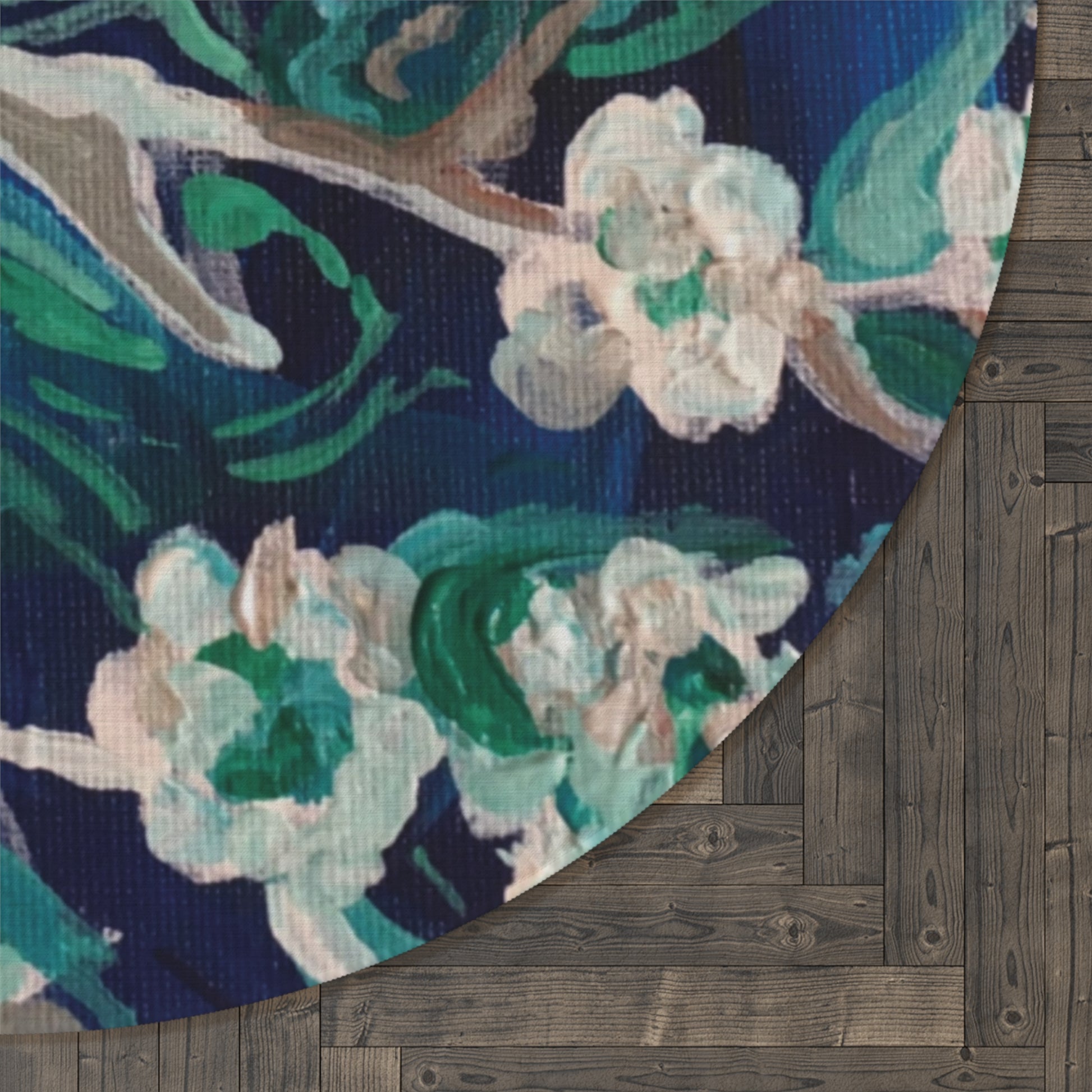 Flowers at Water by Almendrohome Round Rug