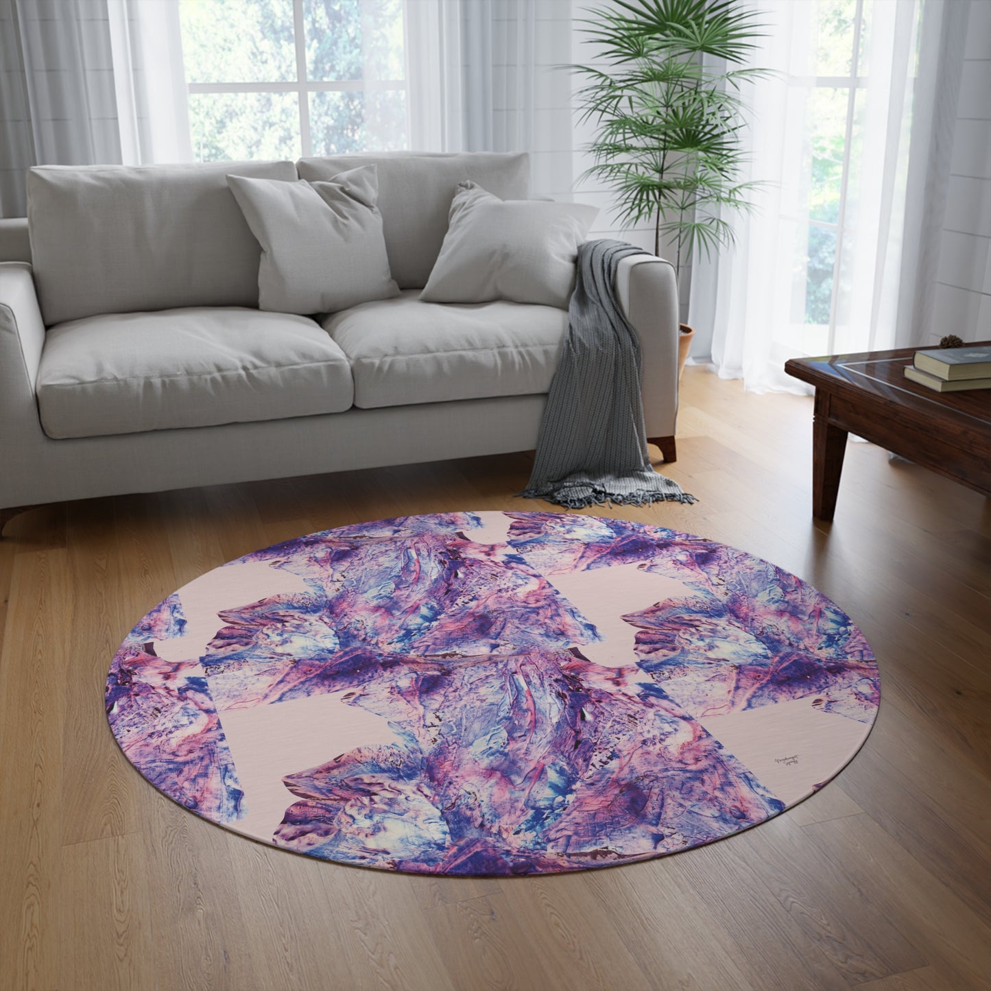 Butterfly by Lu Meng Round Rug