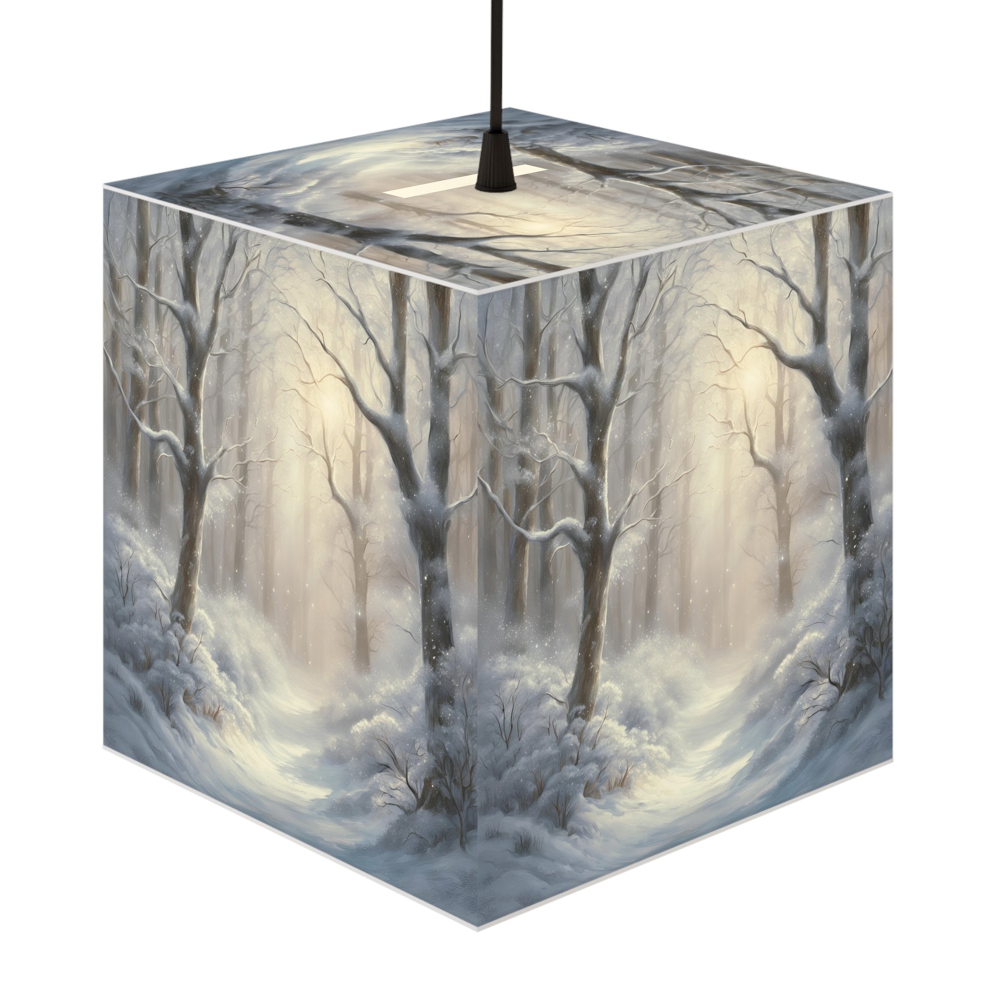 Winter Woodland Light Cube Lamp