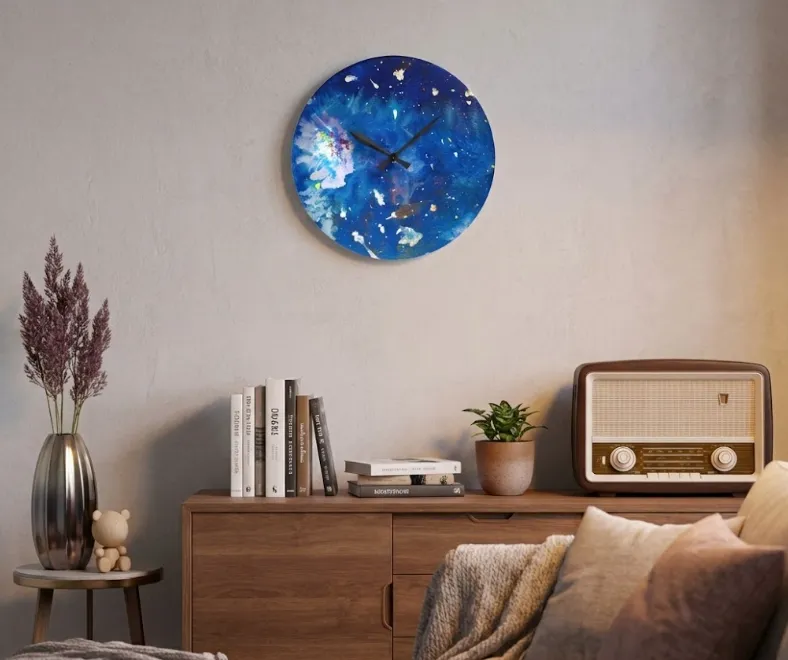 Blue Painting Wall Clock