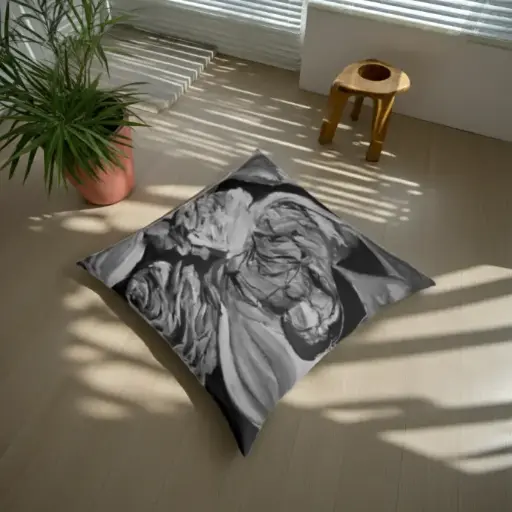 The Art of Petals I In the Shadows Floor Cushion